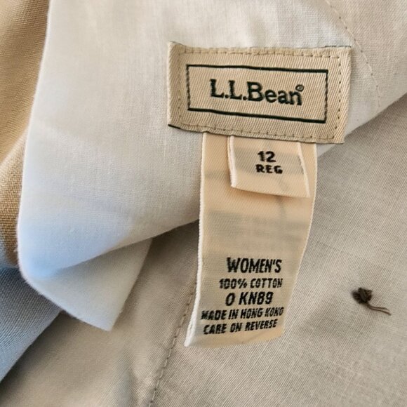 L.L.Bean Womens Khaki Pants Size 12 Wrinkle Resistant 100% Cotton Runs Small New - Picture 4 of 8